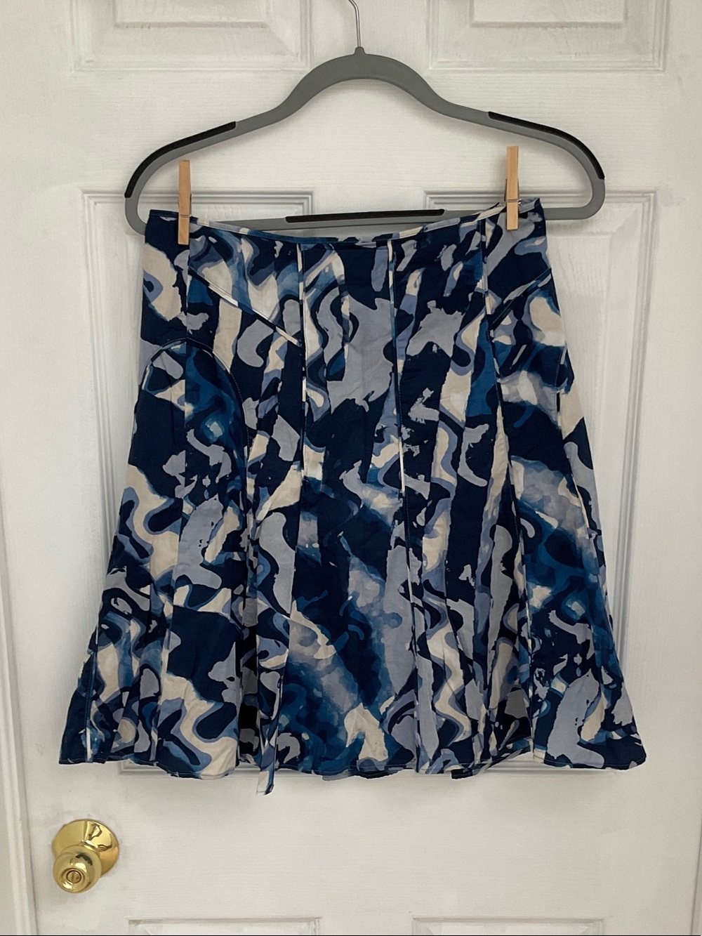 Ann Taylor Navy & White Abstract Skirt